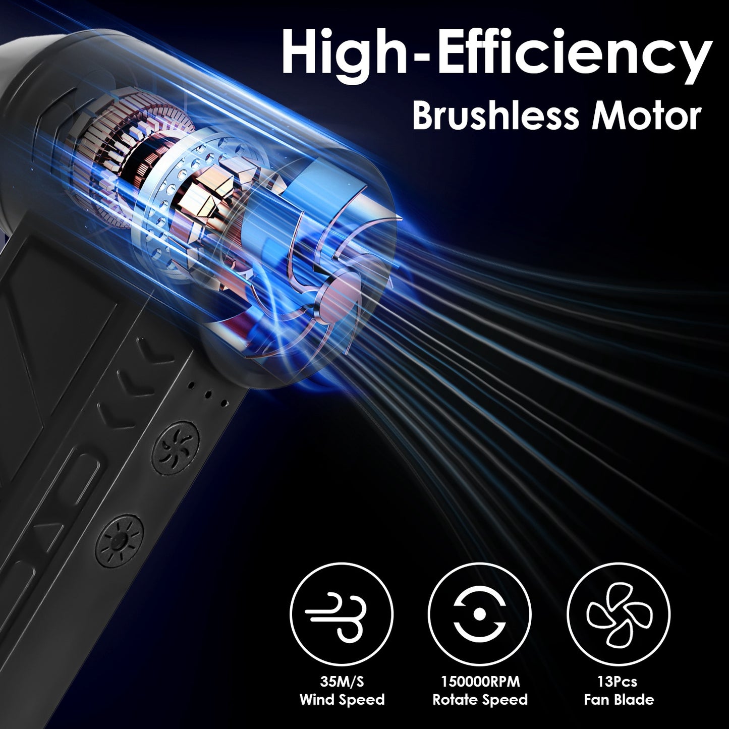 AirBlast Pro™ Cordless Air Duster – 150,000 RPM High-Power Cleaning Tool
